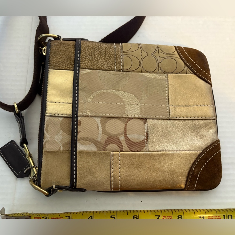Preloved Coach Gold Metallic Patchwork Crossbody … - image 4